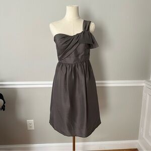 Jenny Yoo Gray One-Shoulder Dress
